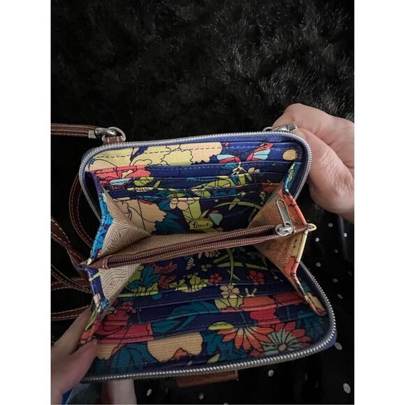 Sakroots By The Sak Artist Circle Royal Flower Power Crossbody Wallet bag - Picture 4 of 5